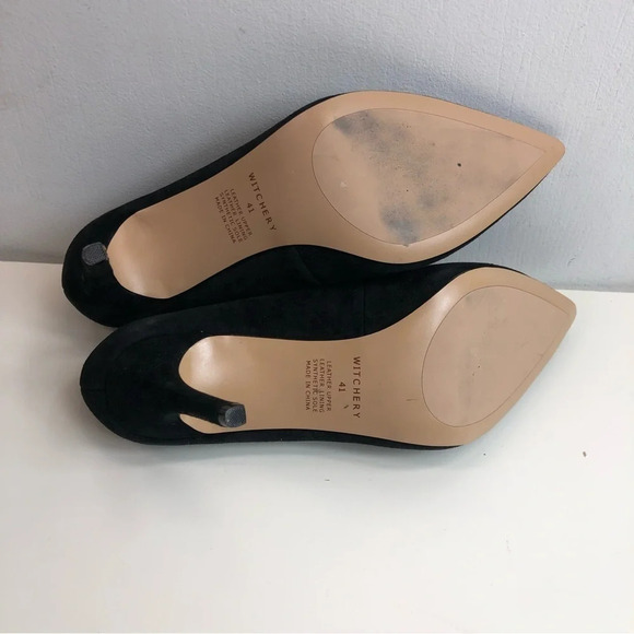 WITCHERY Black Suede Heels Size 41 - Picture 5 of 7